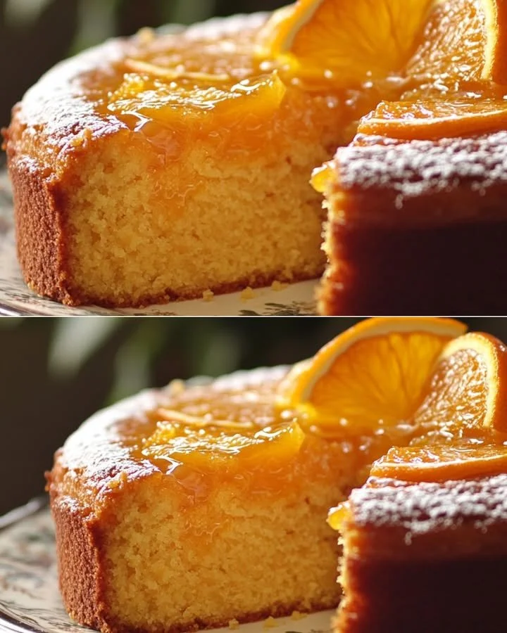 Delicious orange cake made with three fresh oranges and cake flour.
