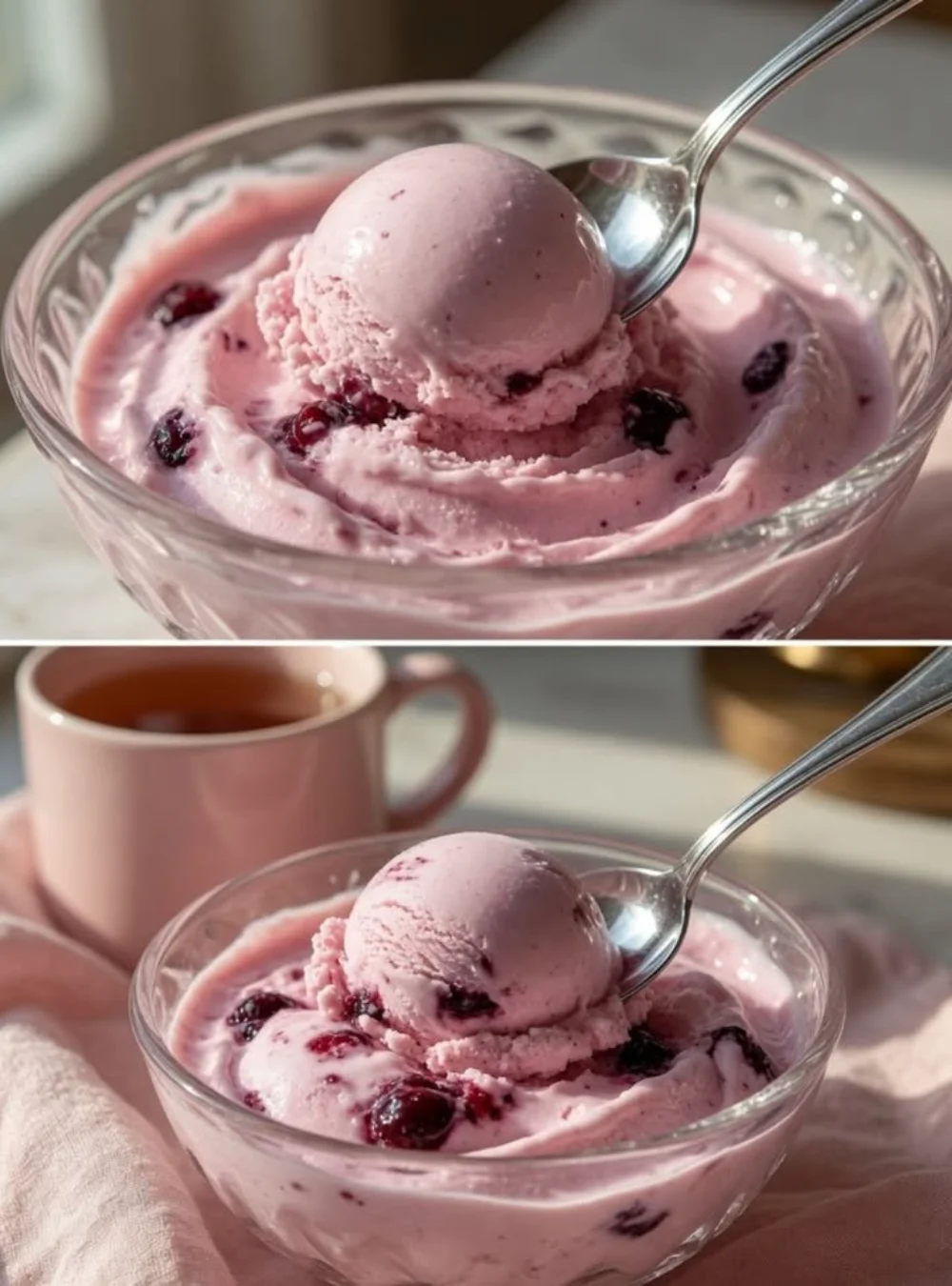 Two-ingredient ice cream recipe with creamy texture and easy preparation