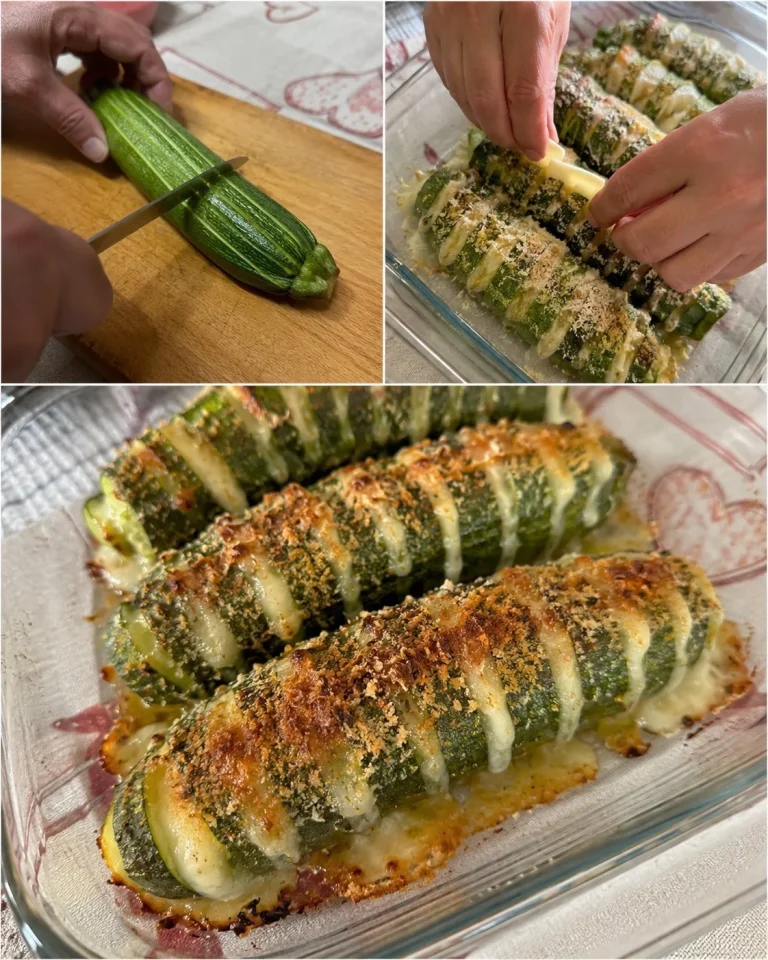 Delicious Accordion Zucchini stuffed with Provola Cheese