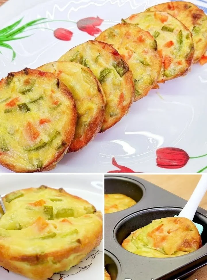 Delicious carrot and zucchini vegetable cakes ready to serve