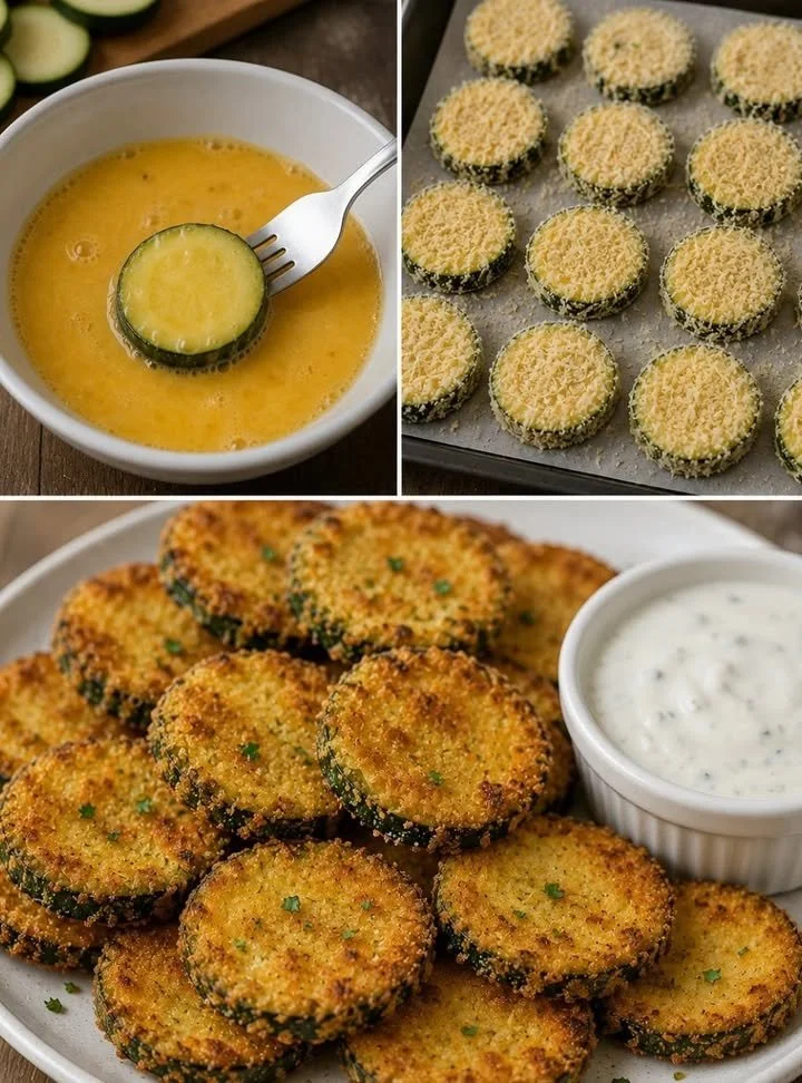 Oven-baked zucchini sticks crispy outside tender inside tasty snack