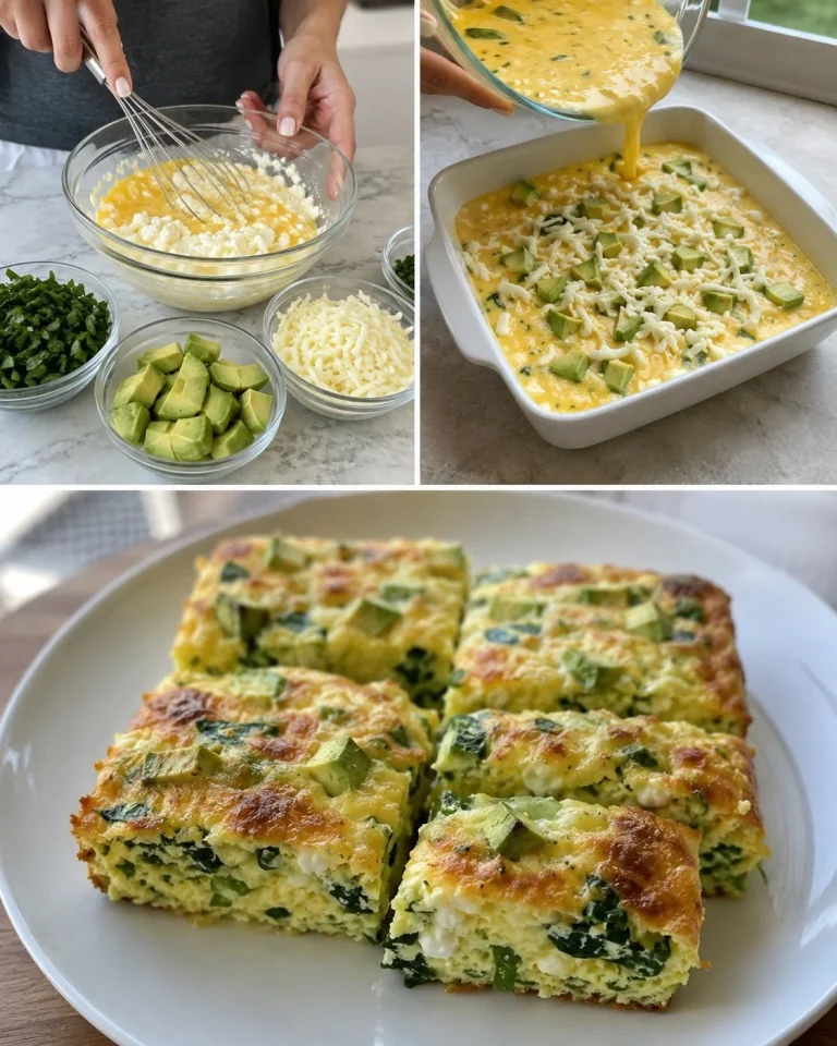 Baked avocado and eggs breakfast dish with fresh toppings served on a plate