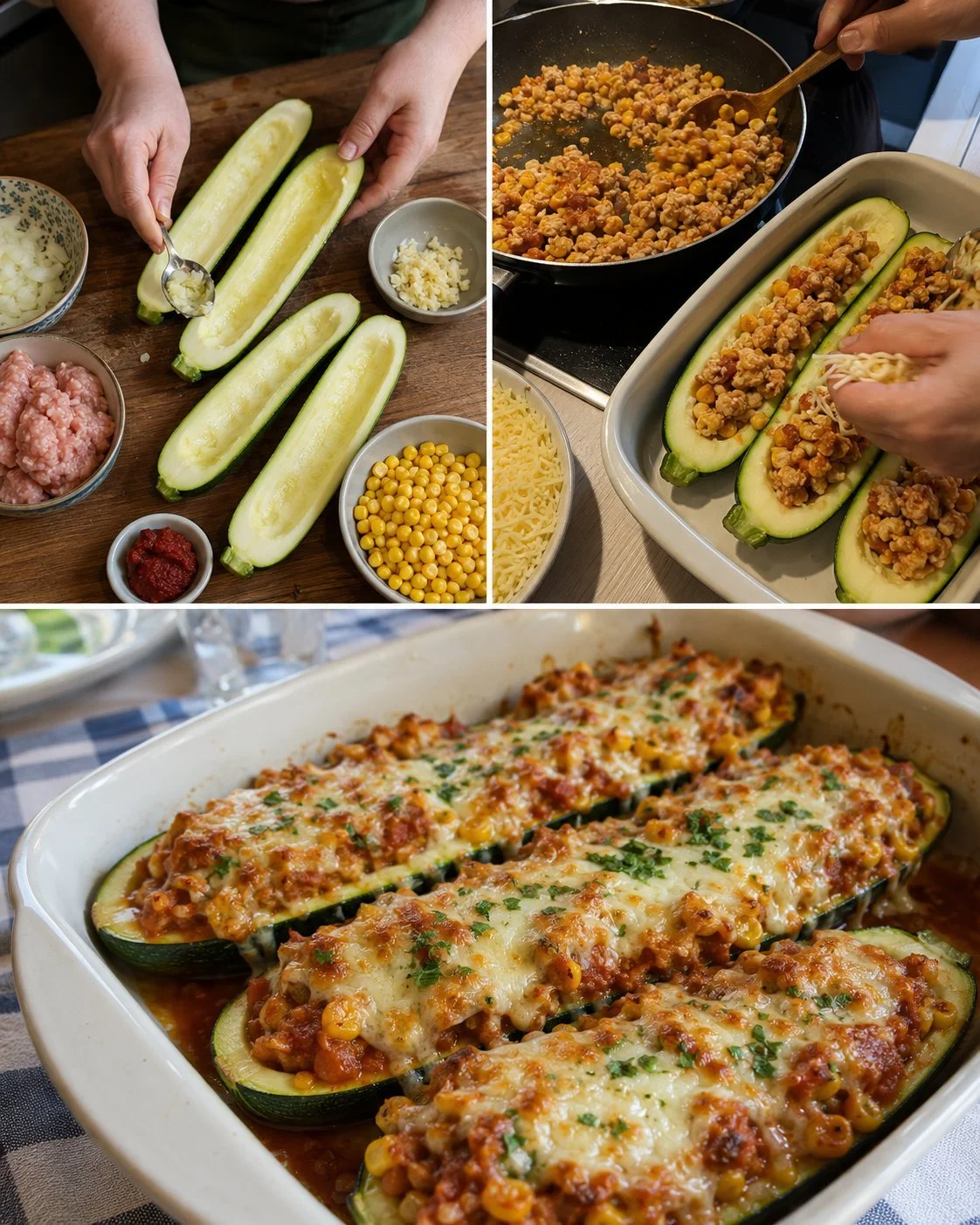 Delicious and easy stuffed zucchini boats filled with savory ingredients