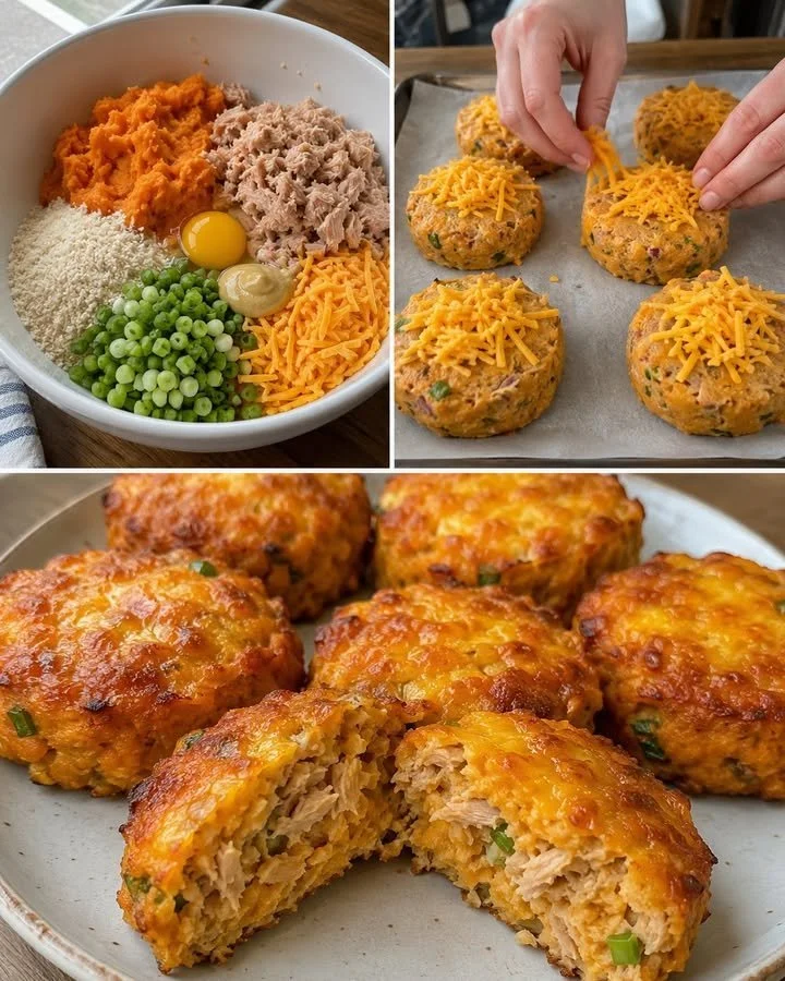 Easy-to-make tuna cakes served on a plate with fresh herbs