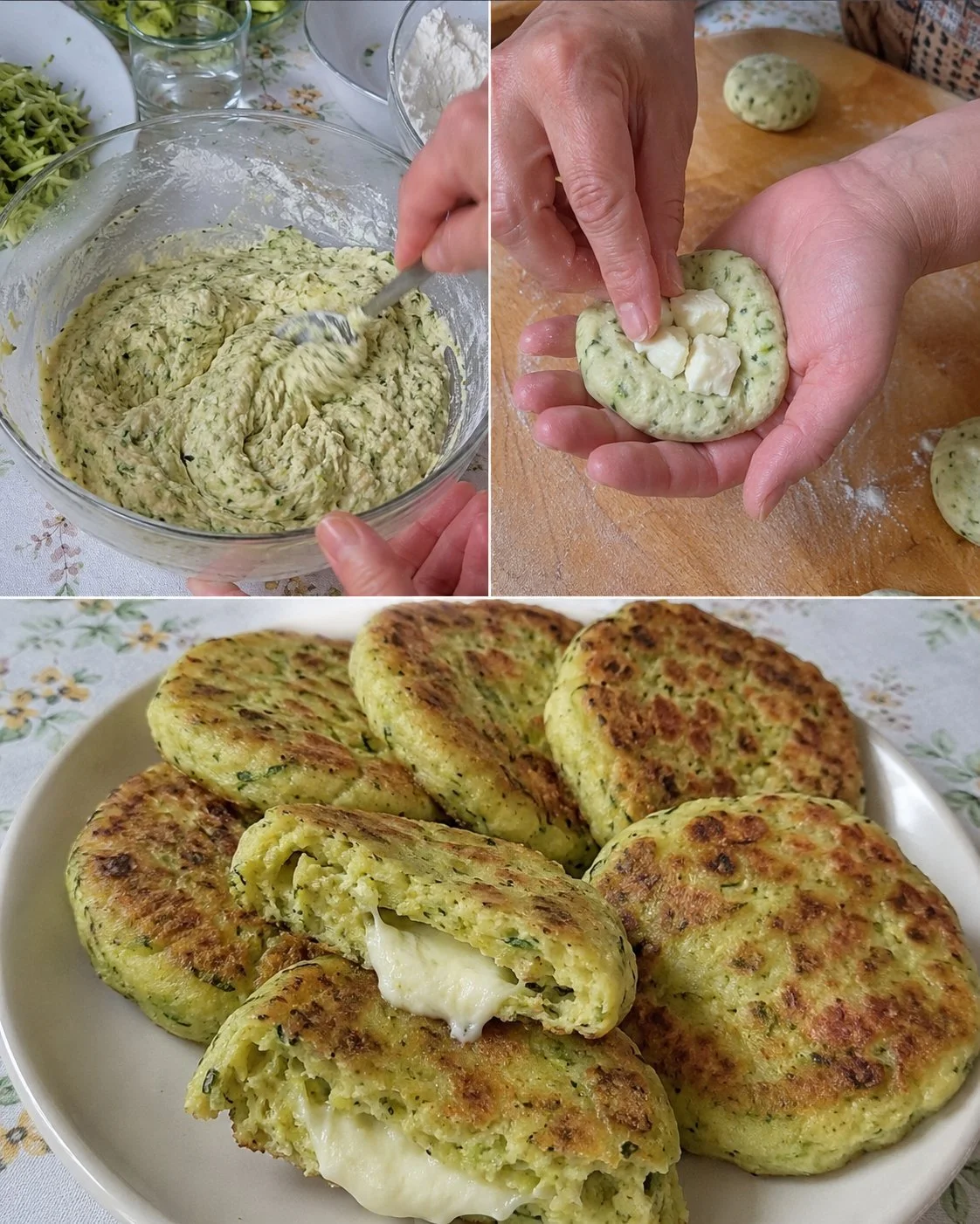 Easy zucchini focaccia bites on a wooden board with herbs
