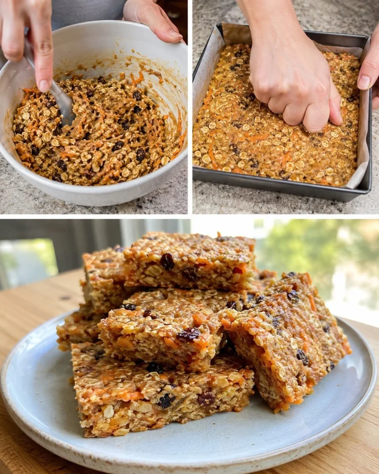 Healthy carrot oat snack bars with oats and carrots