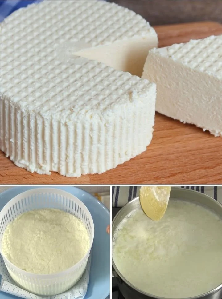 Homemade fresh cheese made with three ingredients