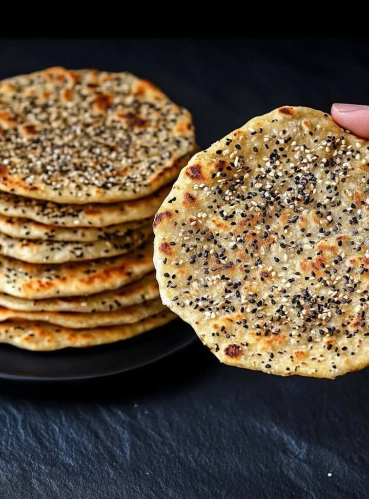 Incredible oat flatbread: a delicious, flour-free and sugar-free breakfast option.