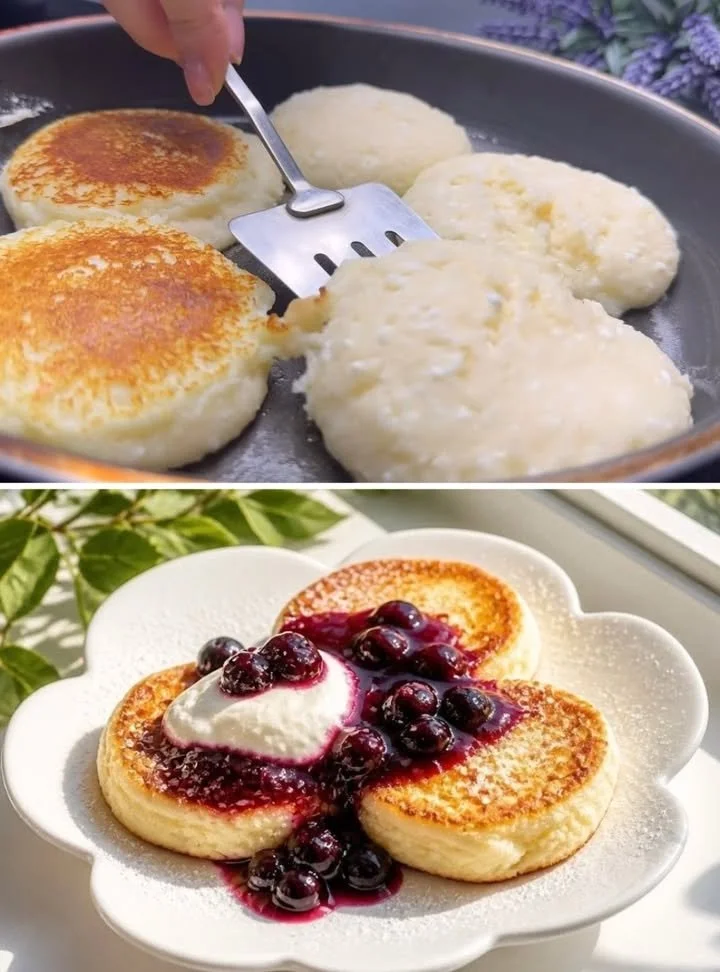 Delicious no sugar high-protein pancakes topped with fresh fruits and nuts.
