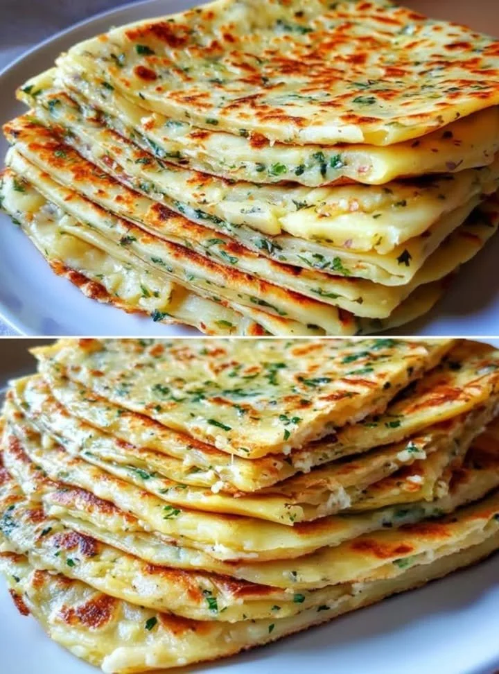 Delicious homemade Potato Flatbreads served with toppings