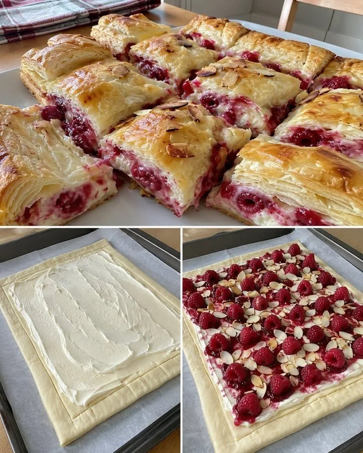 Raspberry Cream Cheese Delights beautifully arranged on a plate