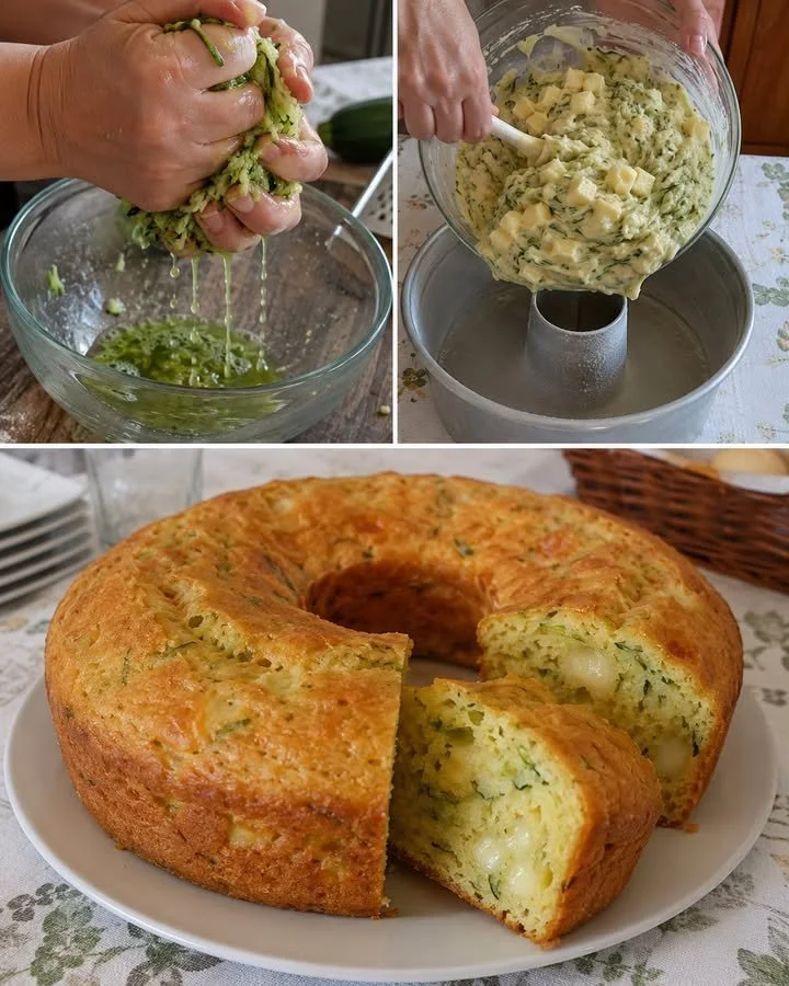 Savory zucchini and provola ring cake - a delicious recipe