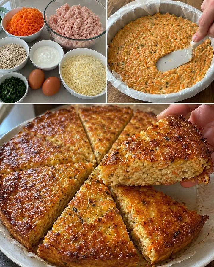 Tender chicken with sweet carrots and crispy Parmesan crust on a plate