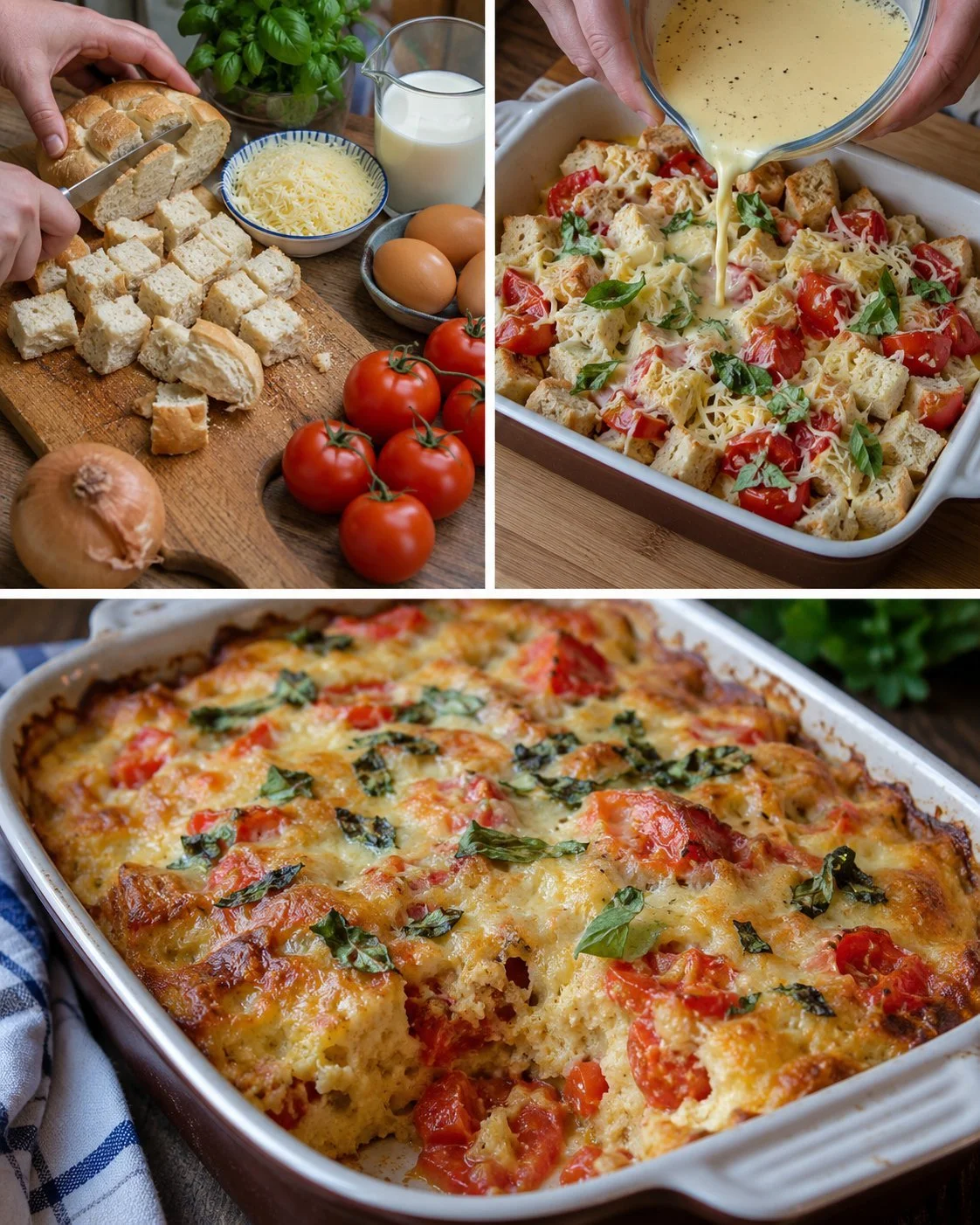 Tomaten-Knödel-Auflauf with fresh tomatoes and fluffy dumplings