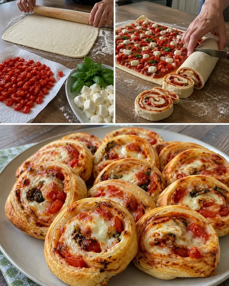Delicious Tomato Basil Snail Rolls garnished and ready to serve