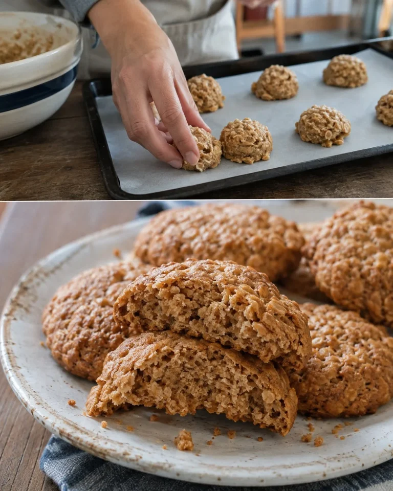 Healthy Almond Butter Oat Cookies on a wooden plate