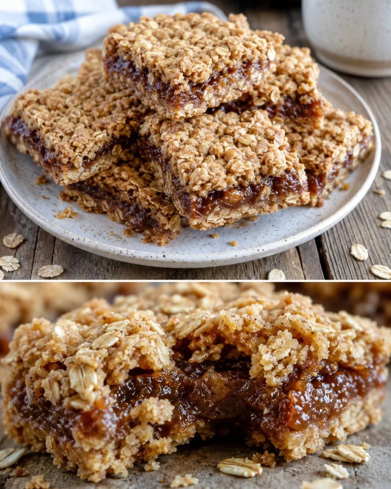 Deliciously baked Apple Butter Oat Crumble Bars with a golden oat topping.