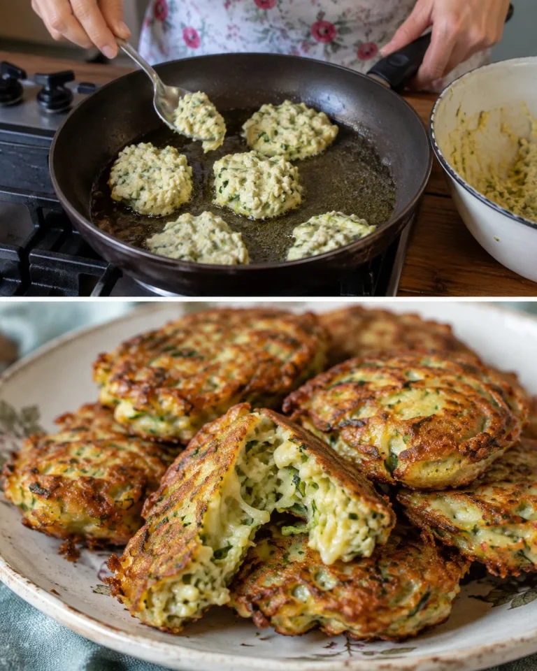 Crispy zucchini cheese fritters served on a plate with dipping sauce