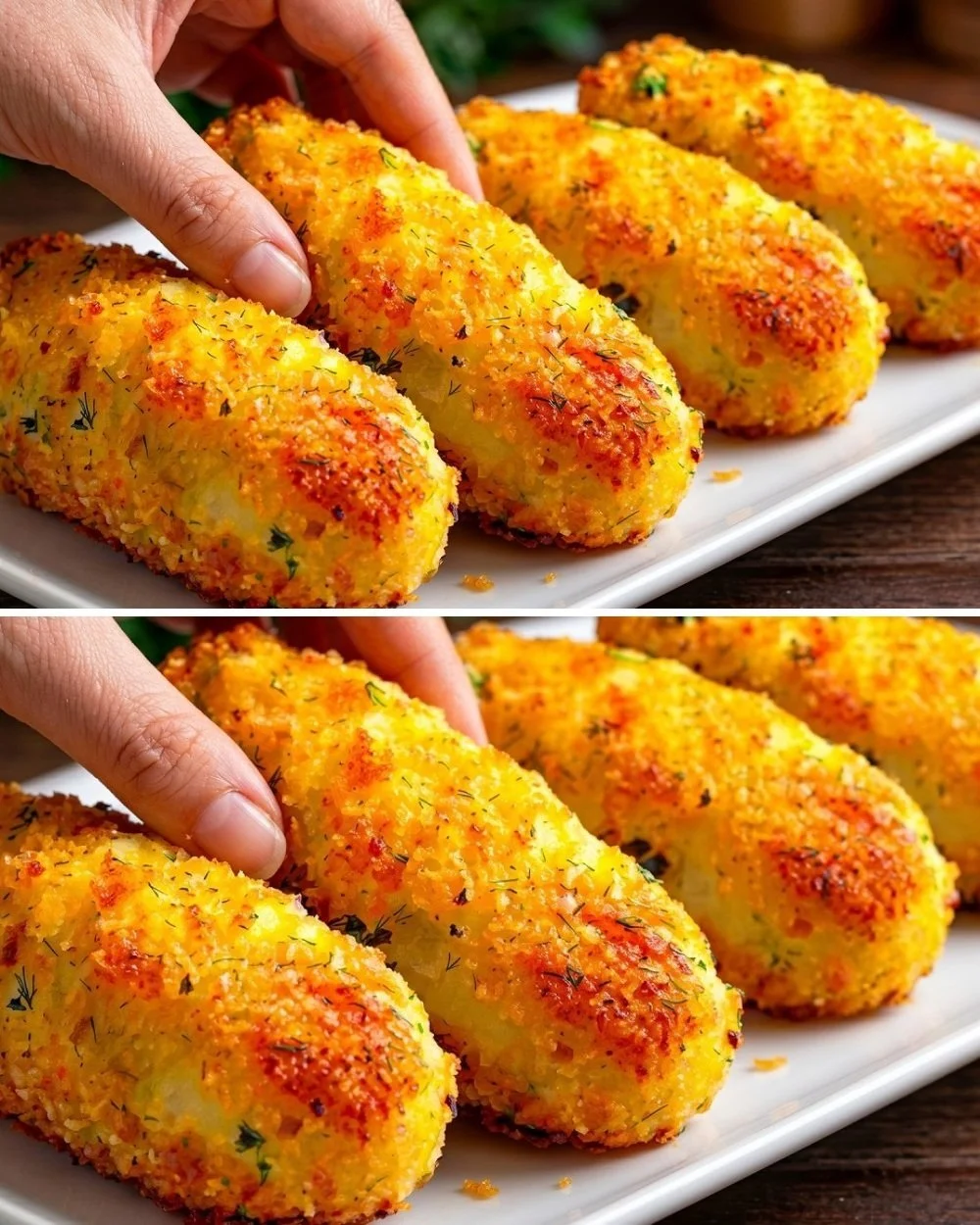 Easy zucchini and potato cutlets served on a plate