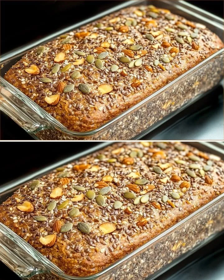 Healthy bread made with few ingredients, no flour, sugar, yeast, or eggs.