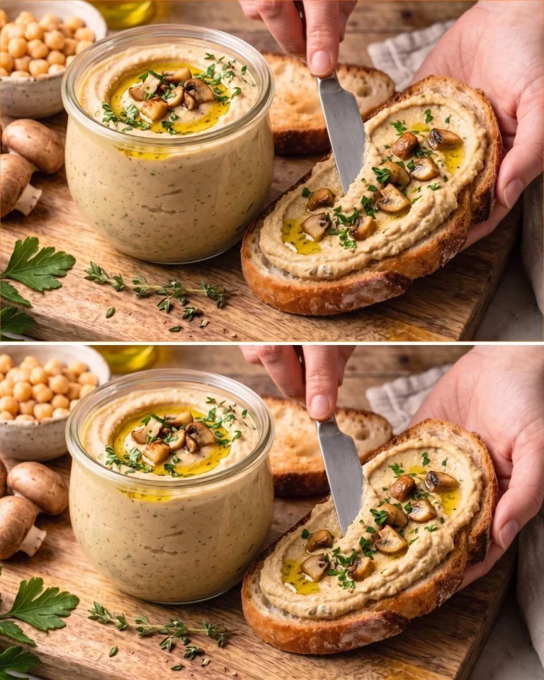 High-protein chickpeas and mushrooms toast spread for a healthy meal
