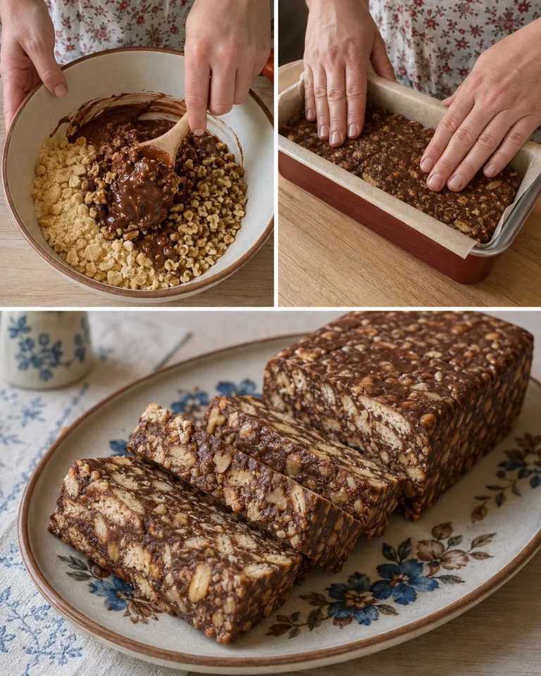 No-bake honey walnut biscuit slice dessert on a plate