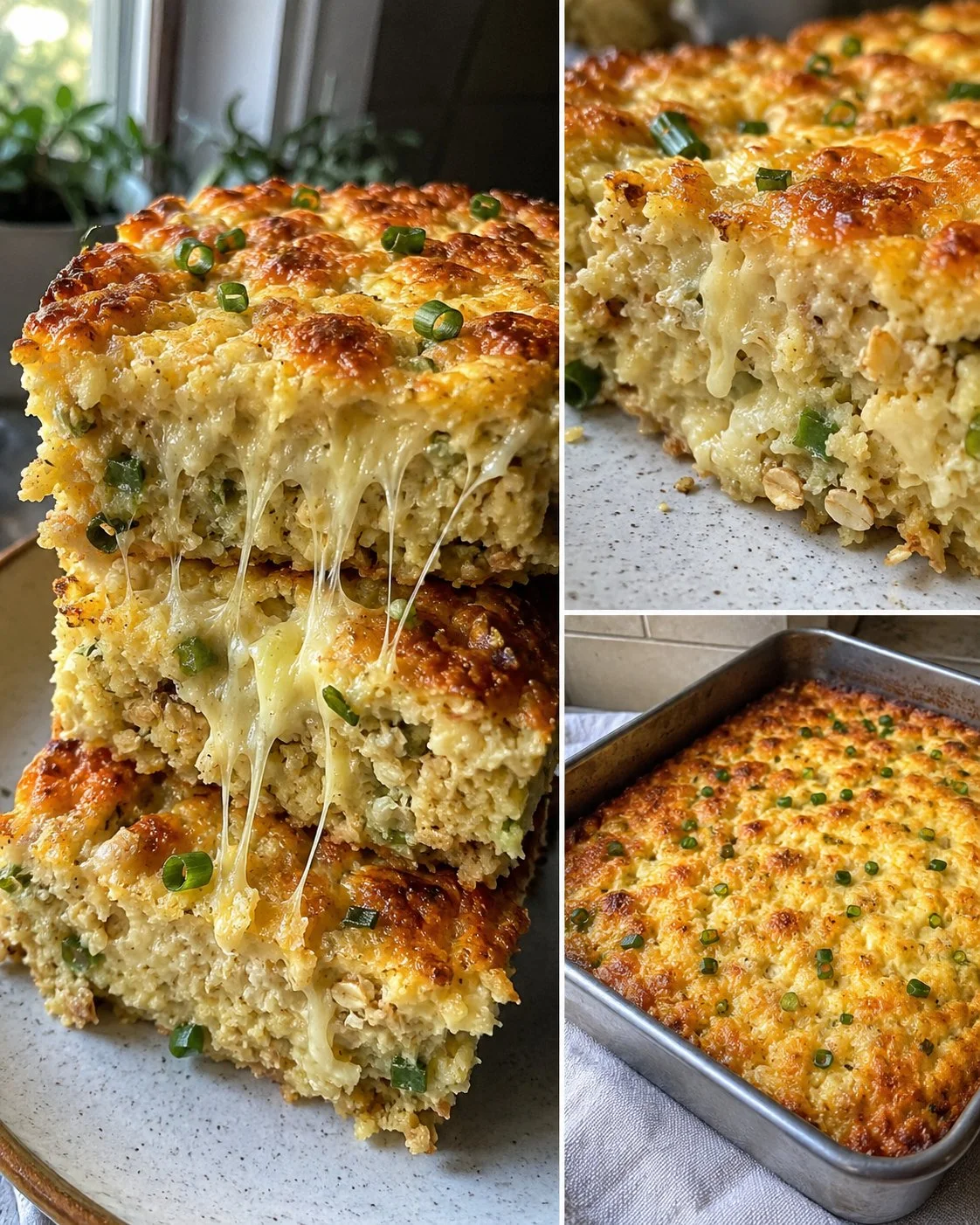 Savory oat yogurt cheese squares recipe with healthy ingredients