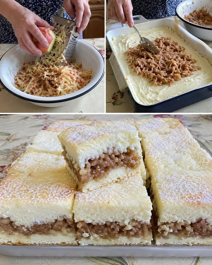 Sweet apple quark dessert served in a glass for family celebrations