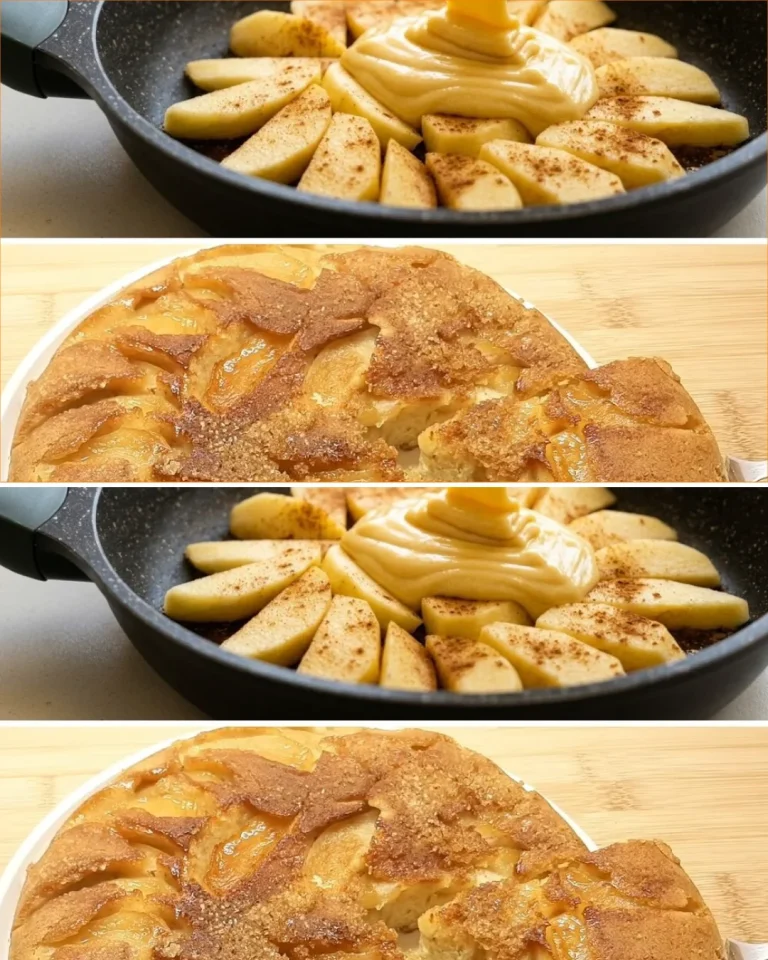 Delicious apple cake made in a pan, moist and easy recipe, no oven required.