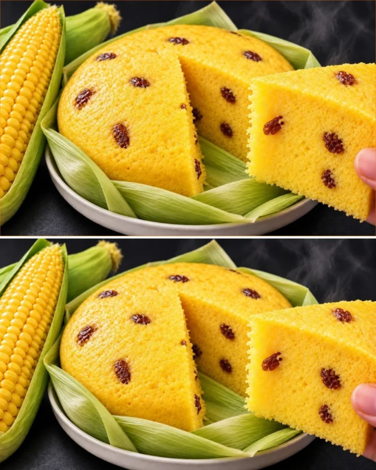 Fluffy steamed corn cakes served on a plate with toppings