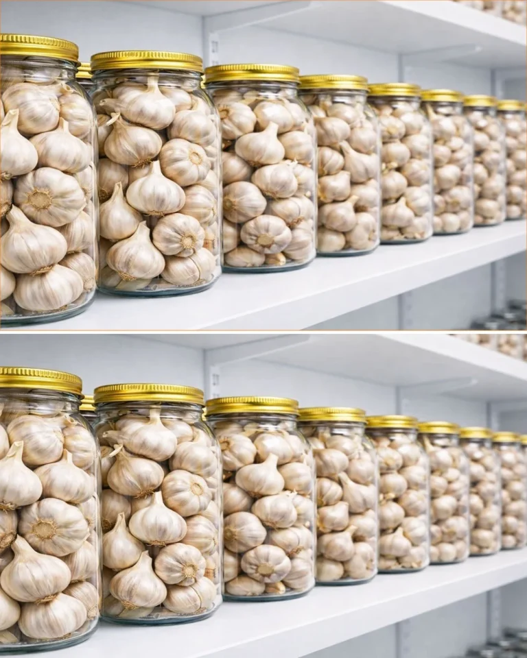 Fresh garlic bulbs stored properly to maintain flavor and prevent sprouting.