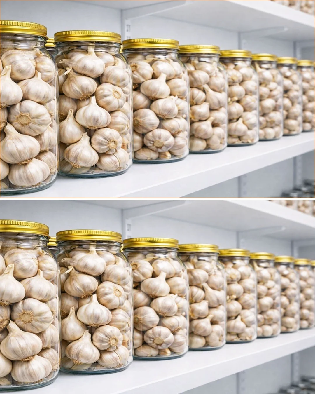 Fresh garlic bulbs stored properly to maintain flavor and prevent sprouting.