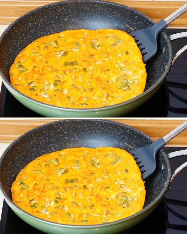 Quick pumpkin casserole in a frying pan, a tasty alternative to pizza.